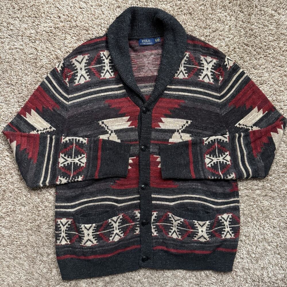 Polo Ralph Lauren Shawl Cardigan Men’s Size XL Sweater Southwestern Aztec Navajo